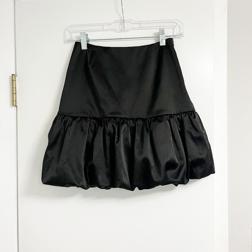 Aqua Women's Satin Black Mini Skirt